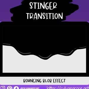Twitch transition, stinger transition, black obs transition hand-drawn bouncing blob