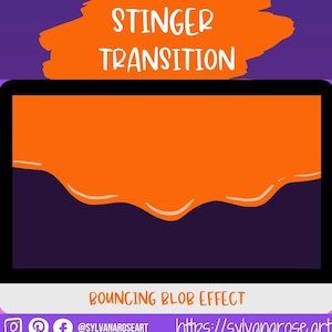 Twitch transition, stinger transition, orange obs transition hand-drawn bouncing blob