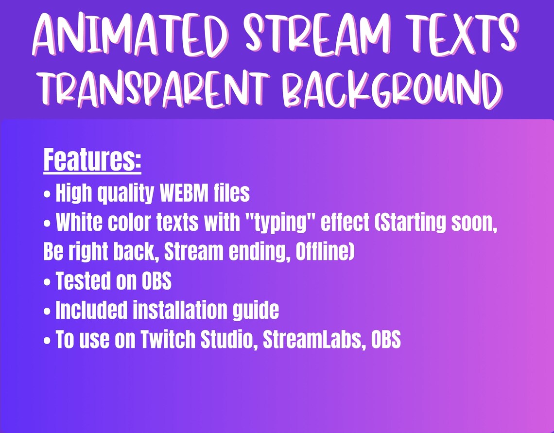Animated Stream Screen Texts Starting Soon, Be Right Back, Stream ...