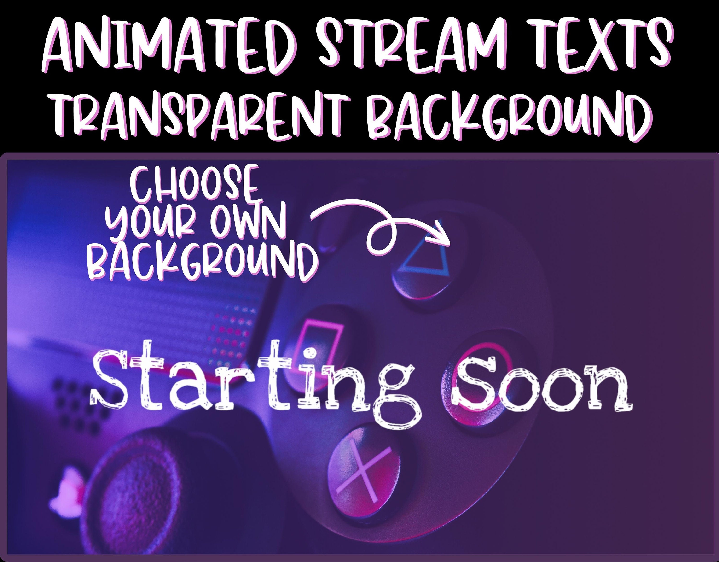 Textos de pantalla de transmisión animados que comienzan pronto, regresan enseguida, finalizan la transmisión y están fuera de línea con fondo transparente Canal alfa