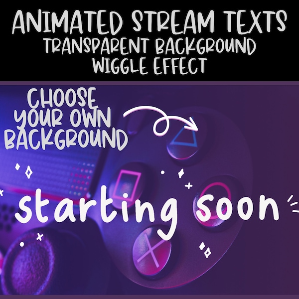 Animated hand drawn wiggle stream screen texts Starting Soon, Be right back, Stream Ending and Offline with Transparent background