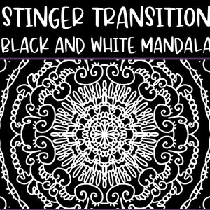 Twitch stinger transition black and white mandala