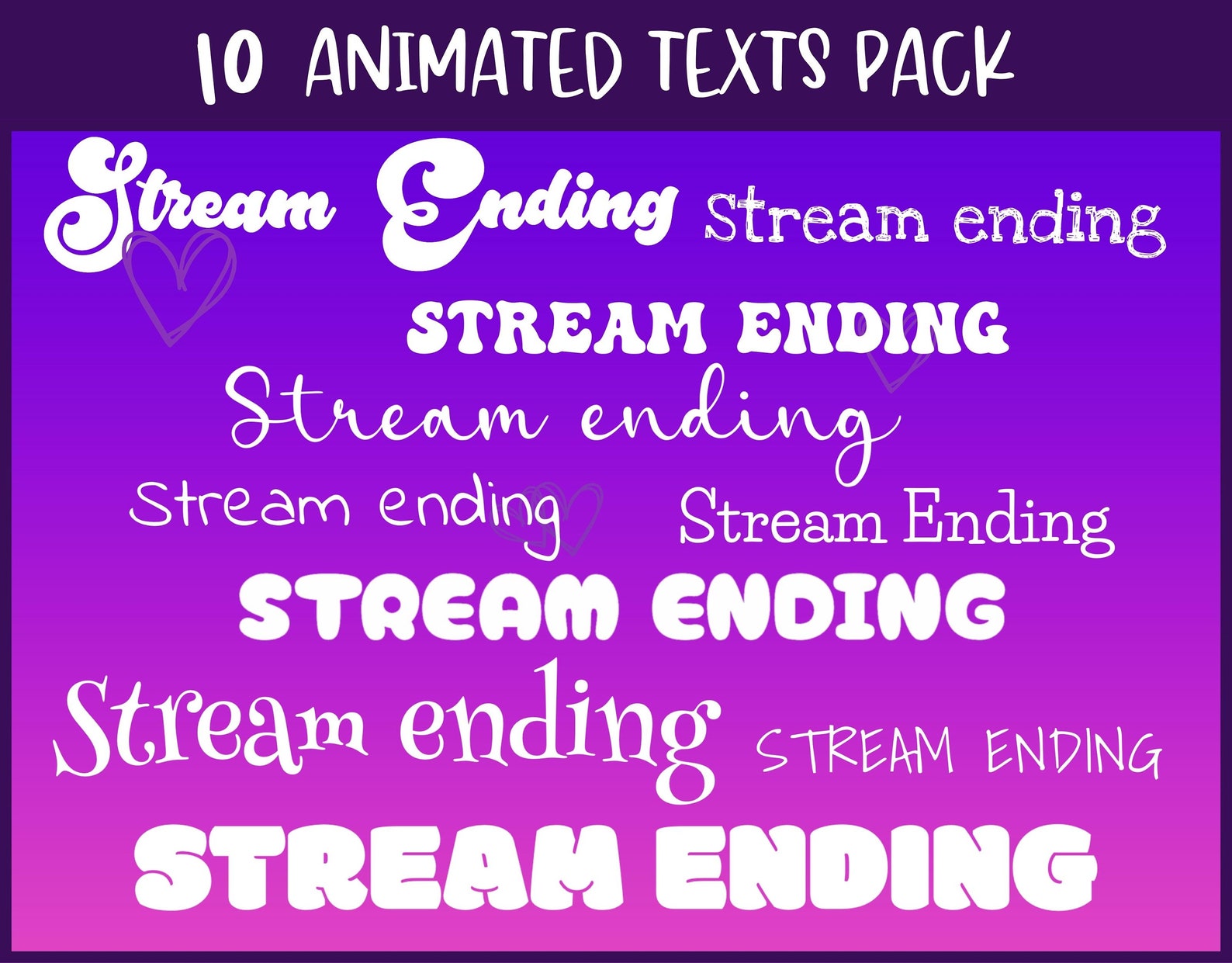 Bundle-10 Animated Stream Screen Text -