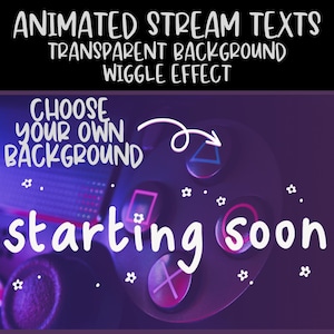 Animated hand drawn hearts wiggle stream screen texts Starting Soon, Be right back, Stream Ending and Offline with Transparent background