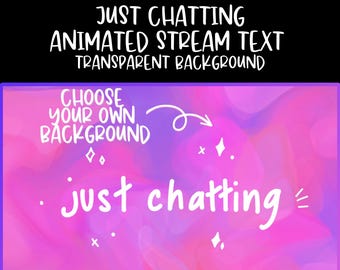 Texto animado en pantalla de flujo de movimiento dibujado a mano "Solo chateando con fondo transparente"