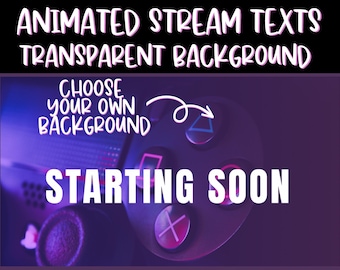 Textos de pantalla de transmisión animados que comienzan pronto, regresan enseguida, finalizan la transmisión y están fuera de línea con fondo transparente Canal alfa