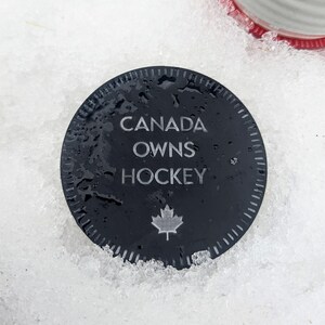 Hockey themed Canada coasters, acrylic hockey coaster sets and singles, Canadian hockey, gifts for Canadians, gifts for hockey fans