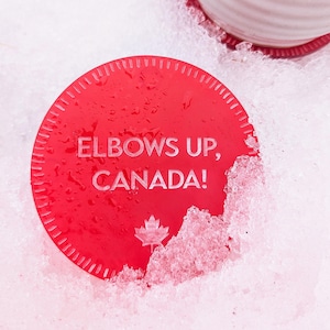 Elbows Up Canada coasters, acrylic Canada coaster set and singles, Canadian made, gifts for proud Canadians, Canadian rally cry coasters
