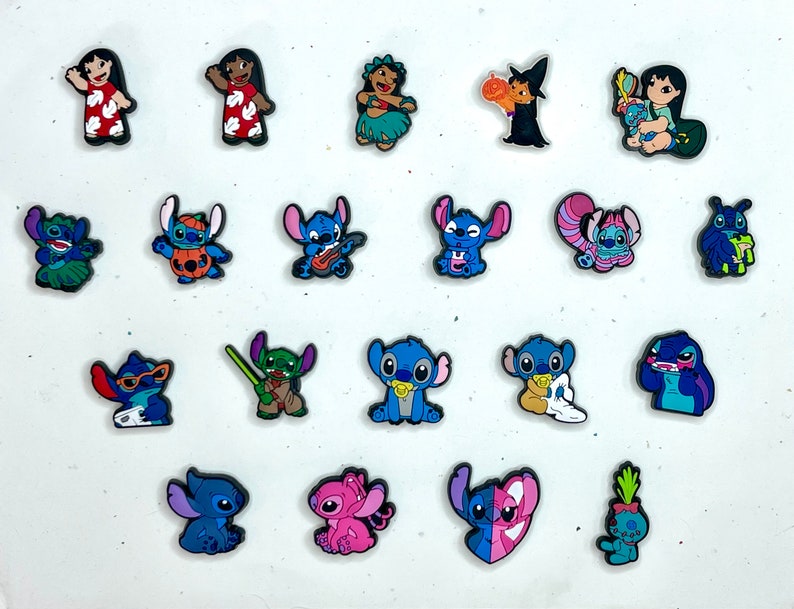 Lilo and Stitch Crocs Charms - Stitch and Angel Shoe Charms - Sets 