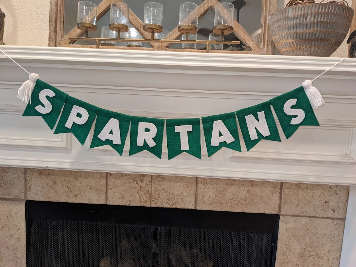 SPARTANS. Michigan Bound Mascot MSU Felt Banner Graduation - Etsy