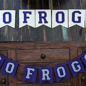 Go Frogs banner, party decorations, banner, dorm decor, back to school, college, Texas bound