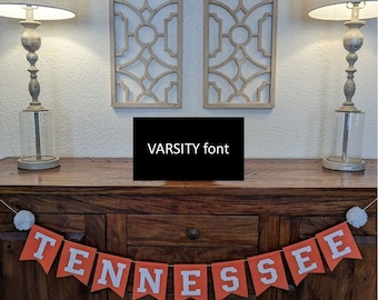 I love Tennessee, merch, custom felt banner, garland, dorm decor, graduation party photo prop, college