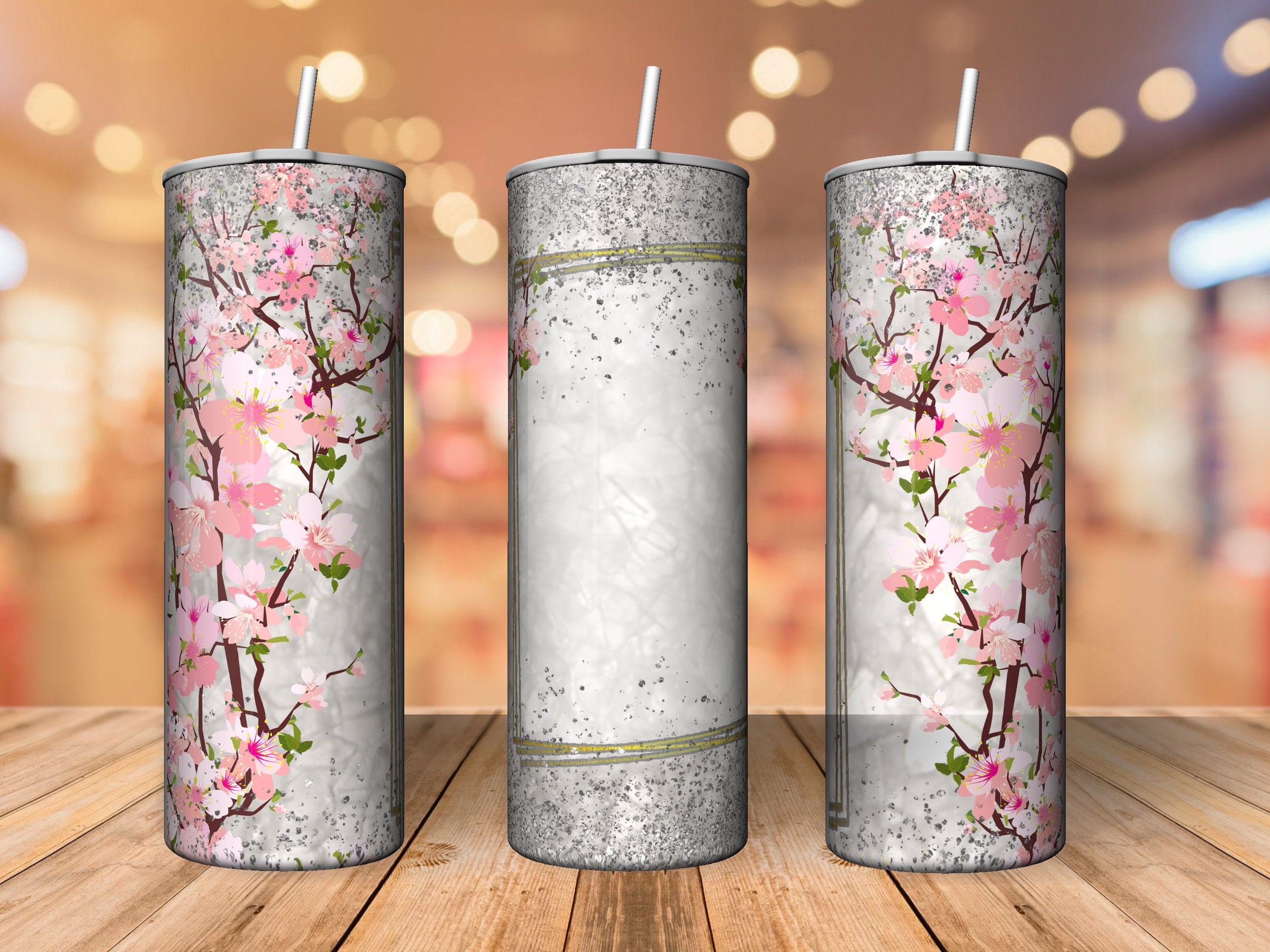 Cherry Blossom 40oz Tumbler With Handle, Cute Stainless Steel Cup,  Valentine's Day Gift Idea 