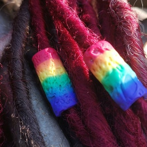 Bead for dreadlocks rainbow / bright jewelry for dreadlocks braids / red orange yellow green blue purple