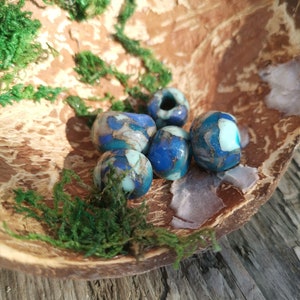 Beads for dreadlocks imitation lapis lazuli stone / blue jasper rock/piece of jewelry for your friend with dreadlocks braids image 6