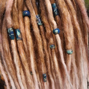 blue jasper rock. piece of jewelry for your friend with dreadlocks braids