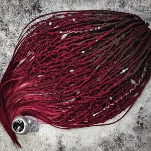 Brown to Red Burgundy ombre Synthetic Dreads