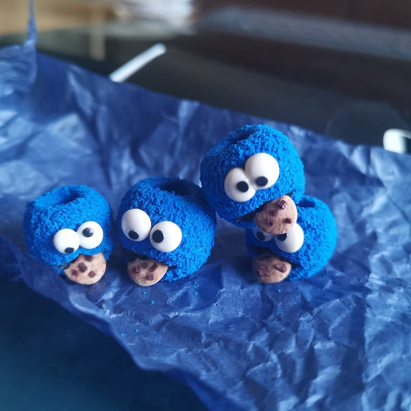 Dreadlock braid bead Sesame Street / hair jewelry blue Cookie Monster/hair accessories/ decor for dreadlocks