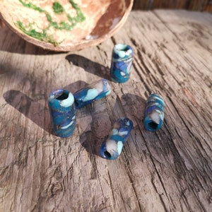 Beads for dreadlocks imitation lapis lazuli stone / blue jasper rock/piece of jewelry for your friend with dreadlocks braids image 5