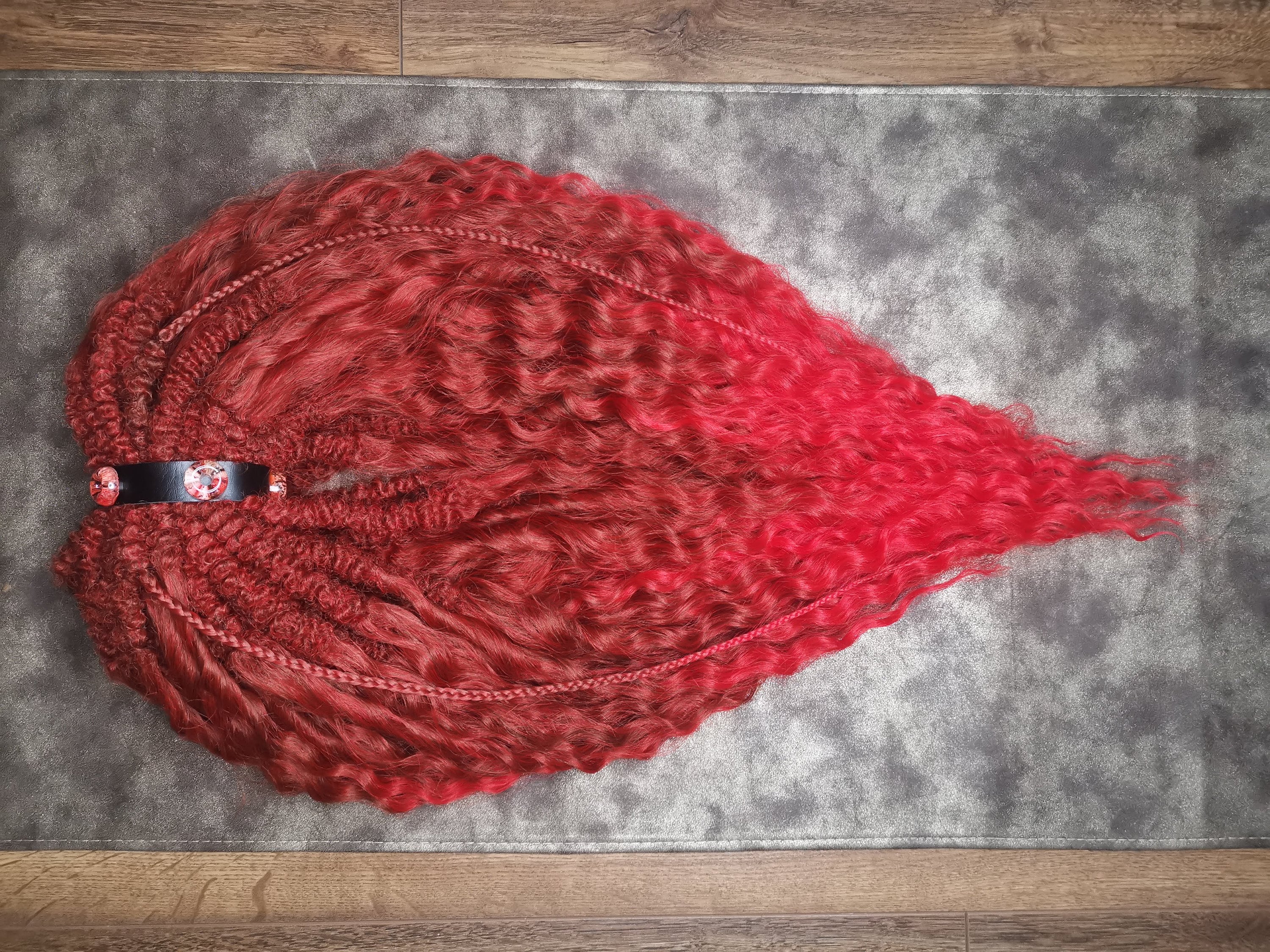 Ruby Red Locs Push-up Dreads Curls Ruby Red Ombre Red High Volume Dreadlocks/light ...