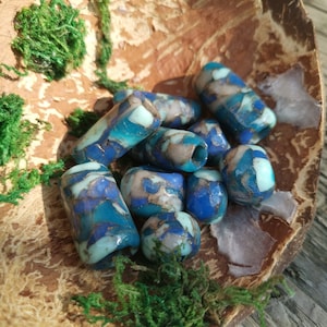 Beads for dreadlocks imitation lapis lazuli stone / blue jasper rock/piece of jewelry for your friend with dreadlocks braids