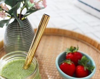 8.5" Stainless Steel Smoothie Straw | Reusable Metal Drinking Straw | 12mm Width