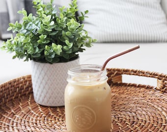 8.5" Classic Stainless Steel Bent Straw | Reusable Metal Drinking Straw | 6mm Width