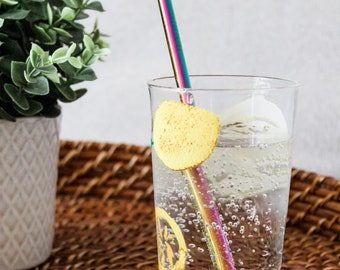 8.5" Stainless Steel Straight Straw | Reusable Metal Drinking Straw | 8mm Width
