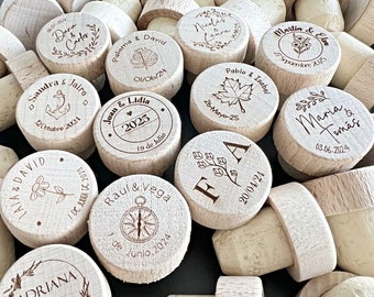 Personalized wine stopper. Wine stopper wedding gift. Wood Wine Stopper Custom. Engraved Wood Cork. Wood Wine Stopper.