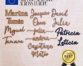 Wooden Place Cards for Weddings – Custom Guest Names – Rustic Table Decor – Laser Cut Wedding Name Tags - Personalized Table Place Cards