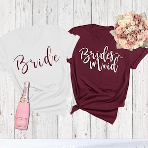 Burgundy, Maroon Bachelorette Party Shirt, Team Brides, Bridesmaid Shirt, Bridal Party Shirt, Bridesmaid Gift, Wedding Party, Bachelorette