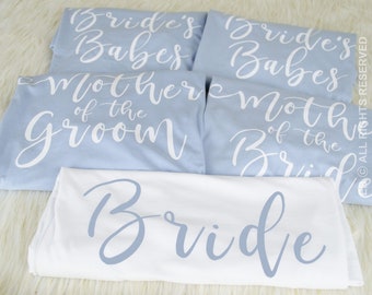 Dusty Blue, Navy Bachelorette Party Shirt, Team Brides, Bridesmaid Shirt, Bridal Party, Bridesmaid Gift, Vacation tees, Bachelorette