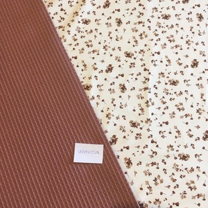 Stoffpaket Schönheit Blume beige Waffelpique