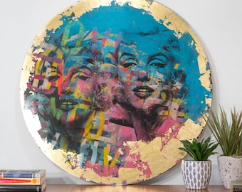 Marilyn Monroe Pop Art Original Painting | Hollywood Glamour Wall Art | Acrylic on Wood | Ready to Hang | Celebrity Art