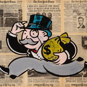 Chance Monopoly Fine Art Print Ritratto Impressionista Contemporaneo Moderno Colorato Pop Art