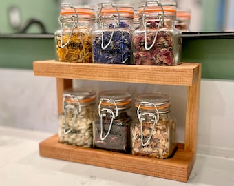 Apothecary Spice Rack (includes 6 Glass Jars)