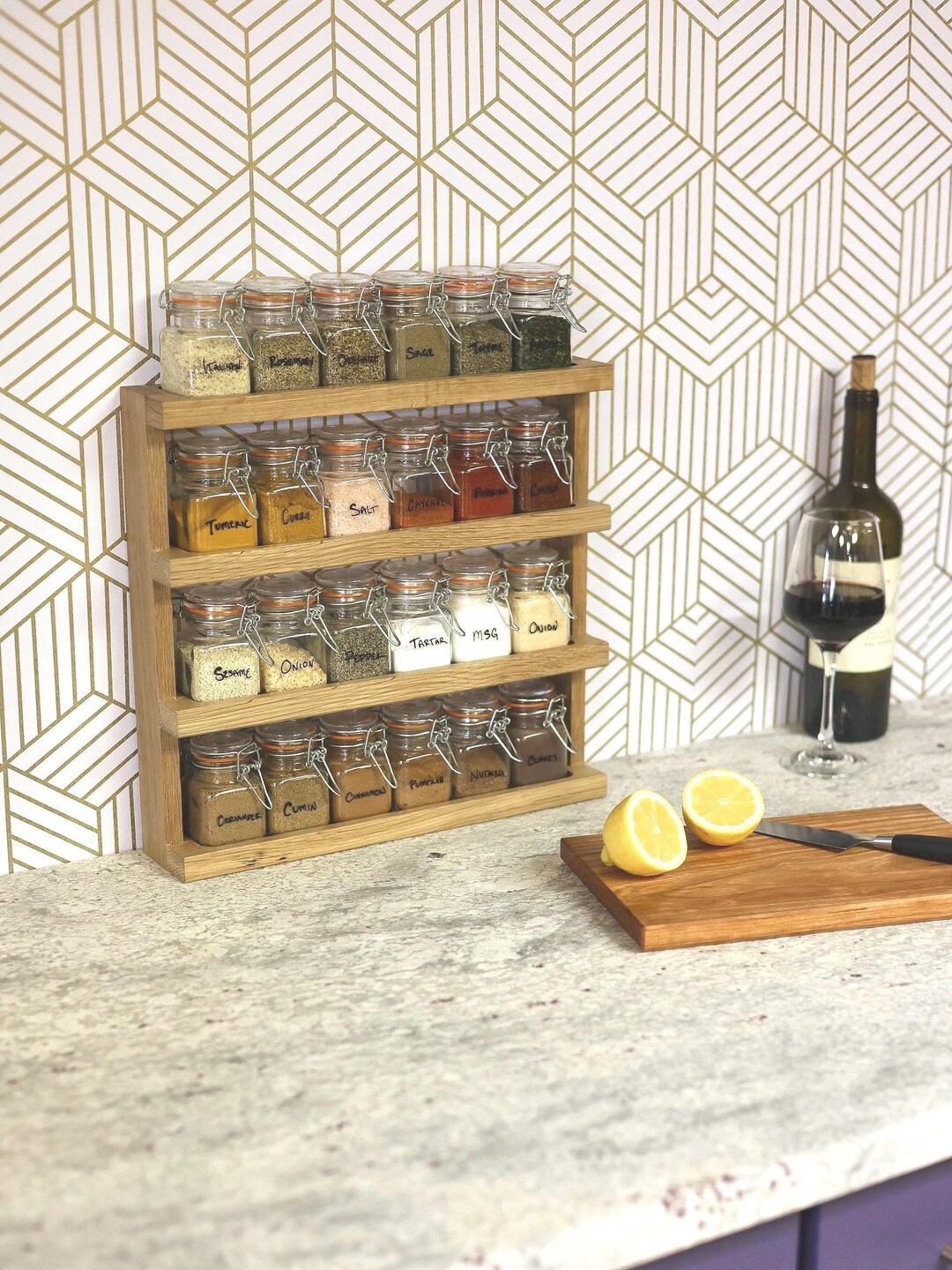 Deluxe Spice Rack (includes 24 Glass Jars) - Etsy