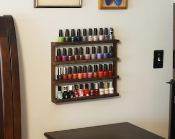 Solid Hardwood Nail Polish & Essential Oil Rack - Customizable