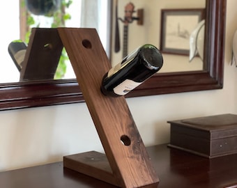 Modern Wine Display Rack made with Solid Hardwood