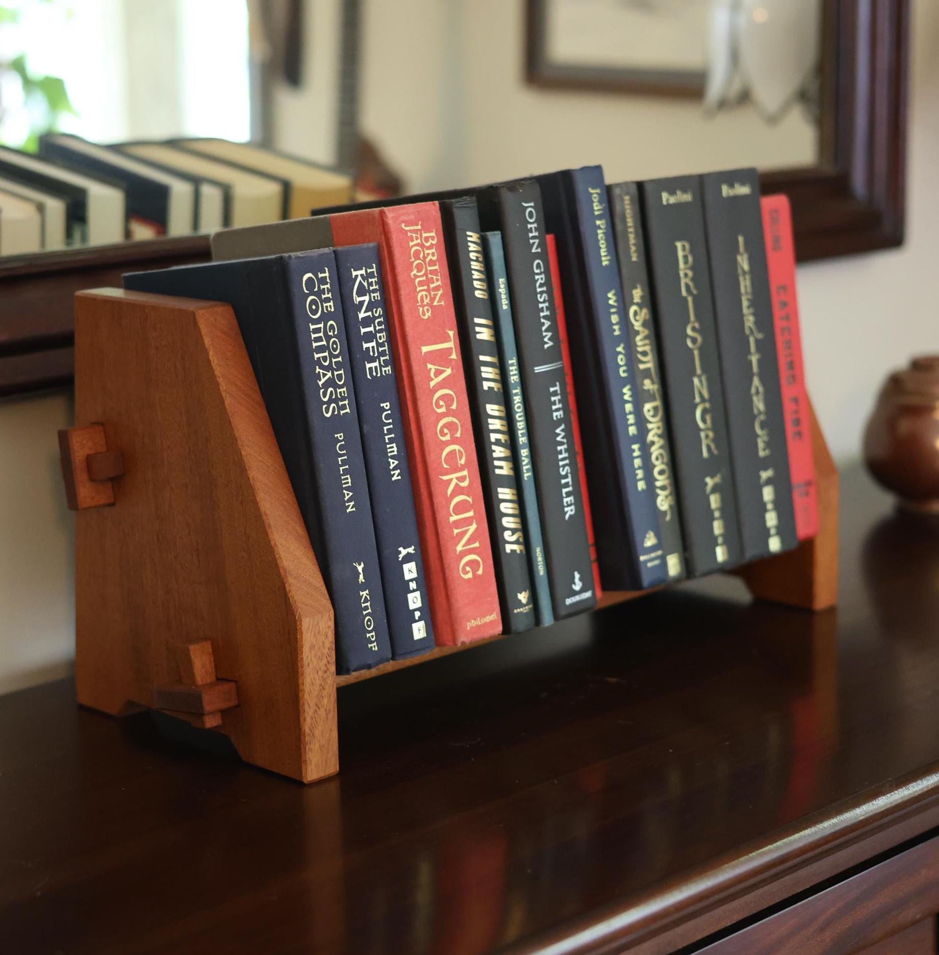Solid Hardwood Desktop Bookshelf Display