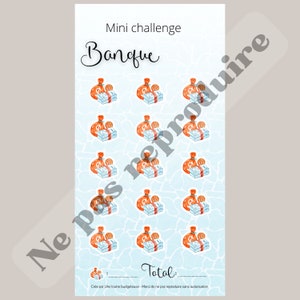 MINI CHALLENGE/DEFI enveloppes budgétaires Banque // fiche plastifiée pour enveloppe A6 image 2