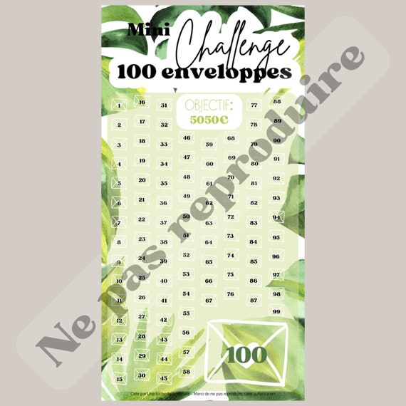 Mini Challenge 100 enveloppes défi enveloppes budget A6 // Epargne