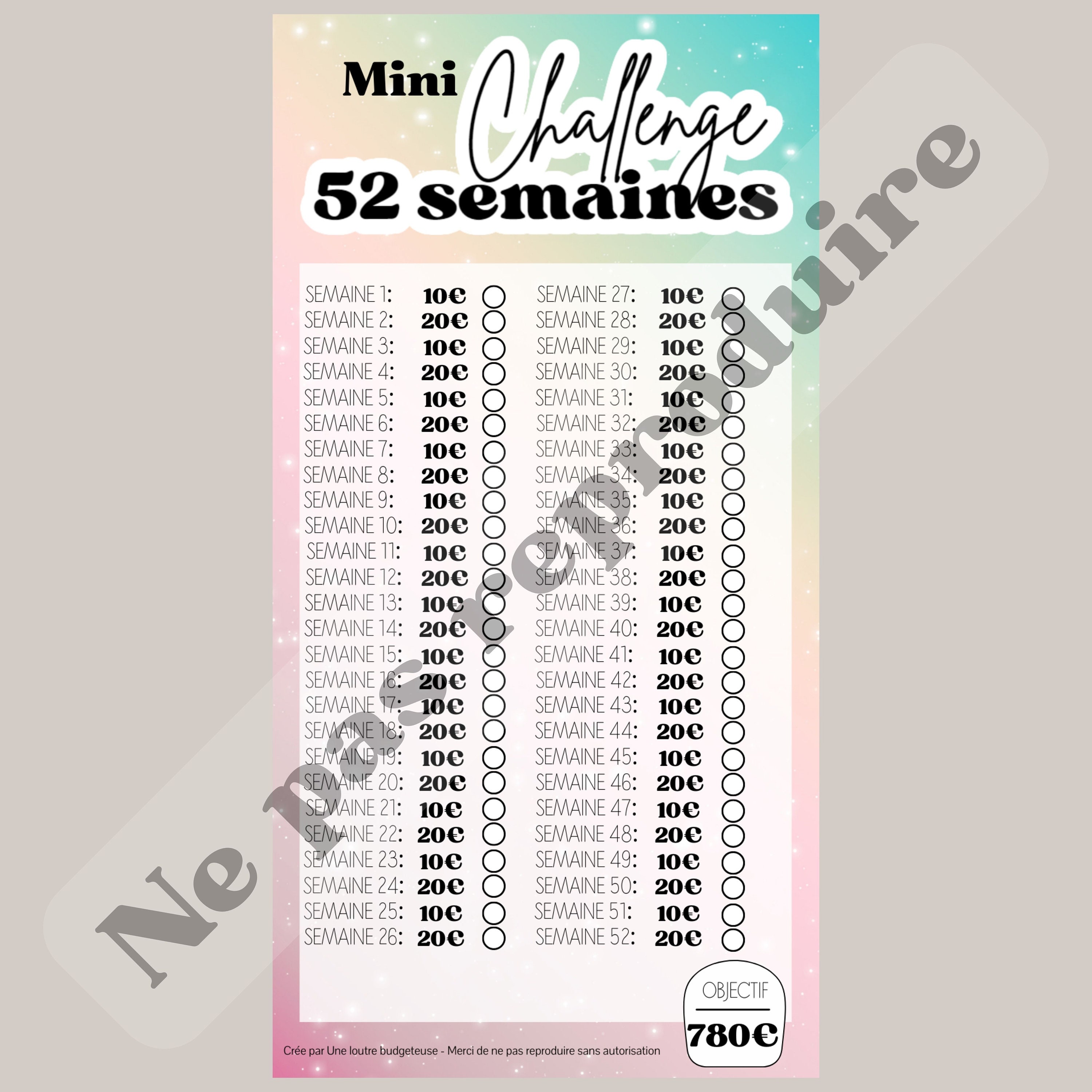 Mini Challenge A6 2024 (budget envelope challenge) // Savings 276 euros -  UNICORNE theme