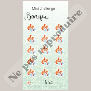 MINI CHALLENGE/DEFI enveloppes budgétaires Banque // fiche plastifiée pour enveloppe A6 image 4