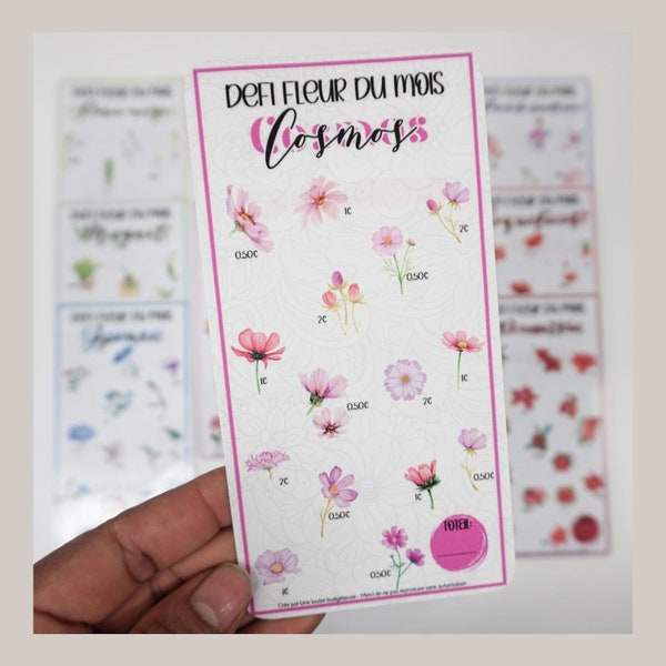 12 Défi FLEUR DU MOIS petit budget + Enveloppe zipée (Défi enveloppes budgétaires // Mini défi pour enveloppe zippée au format A6)