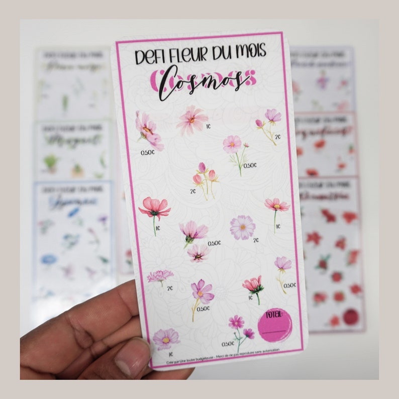 12 Défi FLEUR DU MOIS petit budget Enveloppe zipée Défi enveloppes budgétaires // Mini défi pour enveloppe zippée au format A6 image 1