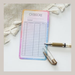 Tracker for A6 zipped budget envelope - RAINBOW theme