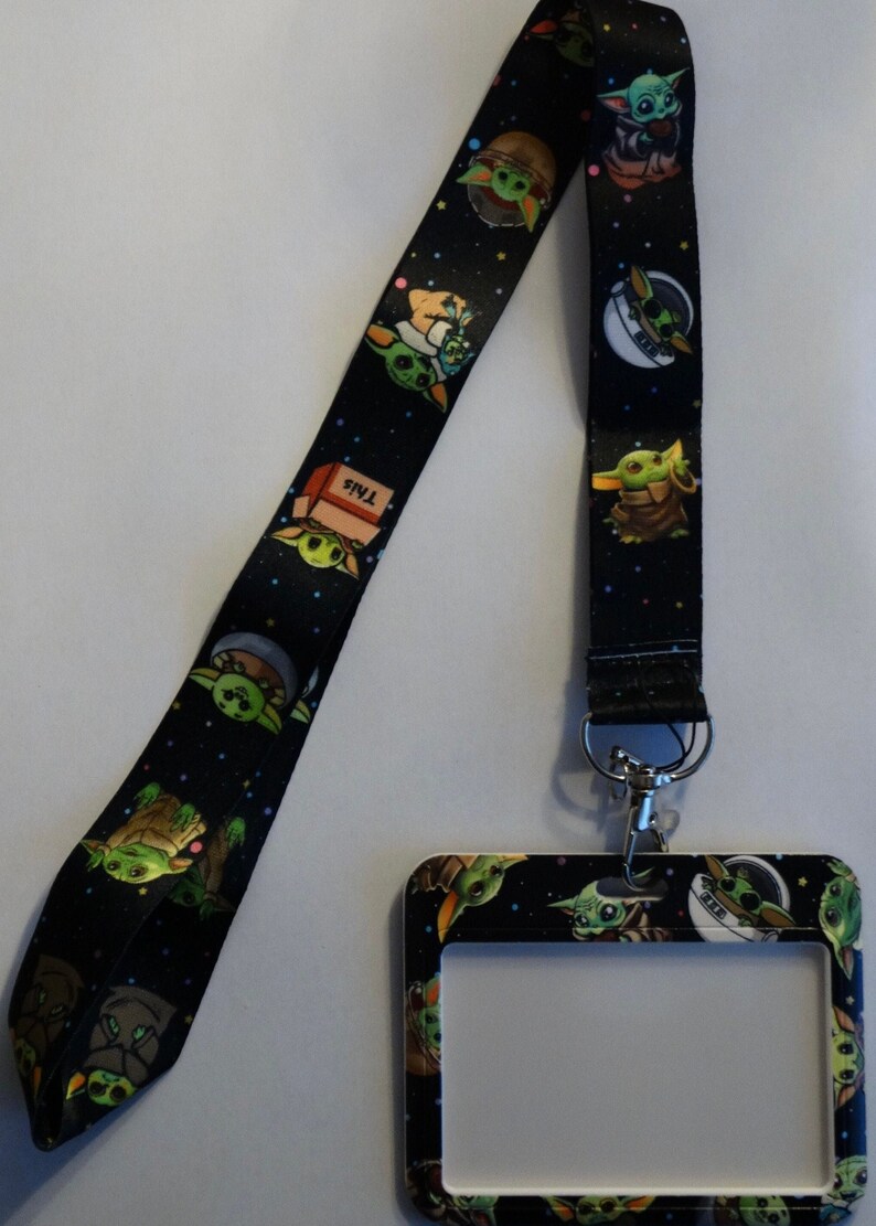 Baby Yoda Mandalorian Lanyard & Landscape Badge Holder Etsy
