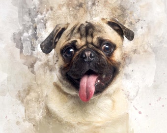 Personalized Watercolor Pet Portrait: Custom Pet Memorial Art,