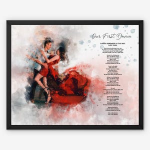 Personalized First Dance Song Lyrics Wall Art, Wedding Song Lyrics from Photo, 1st Anniversary Gift for Husband, Best Gift for Valentines